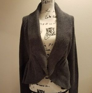 Express ruffled dark grey sweater